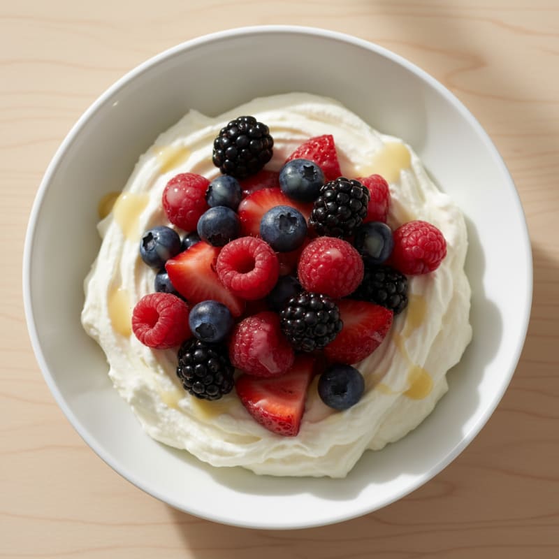 Silky Greek Yogurt Protein Mousse with Mixed Berries