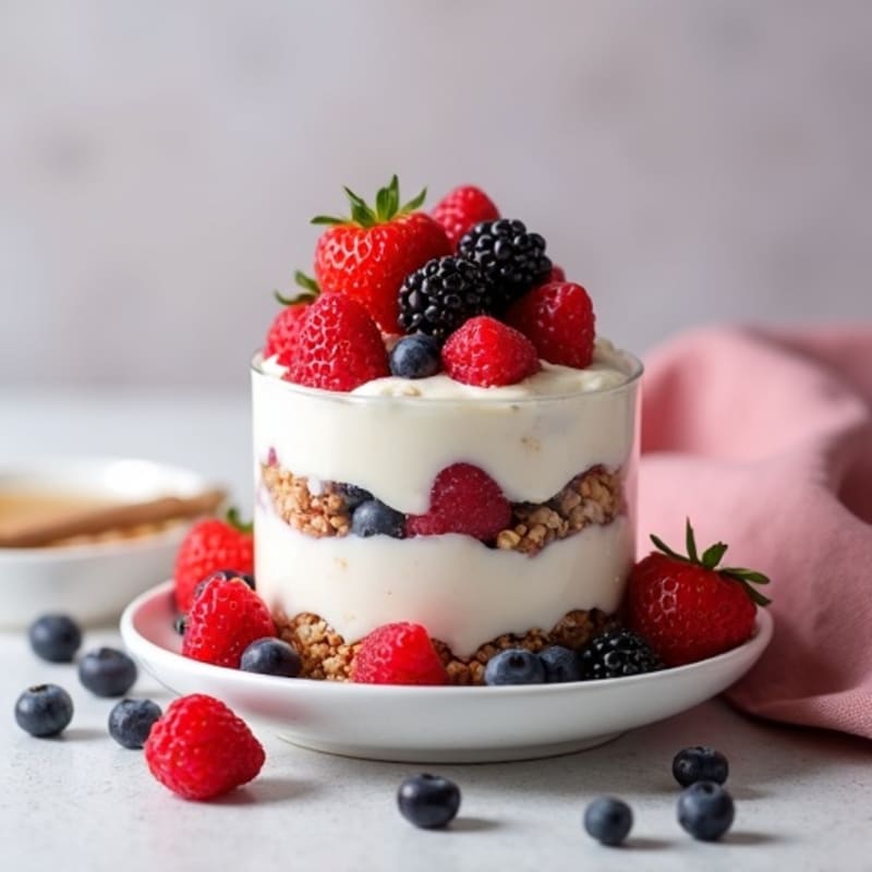 Creamy Greek Yogurt Berry Cheesecake Parfait