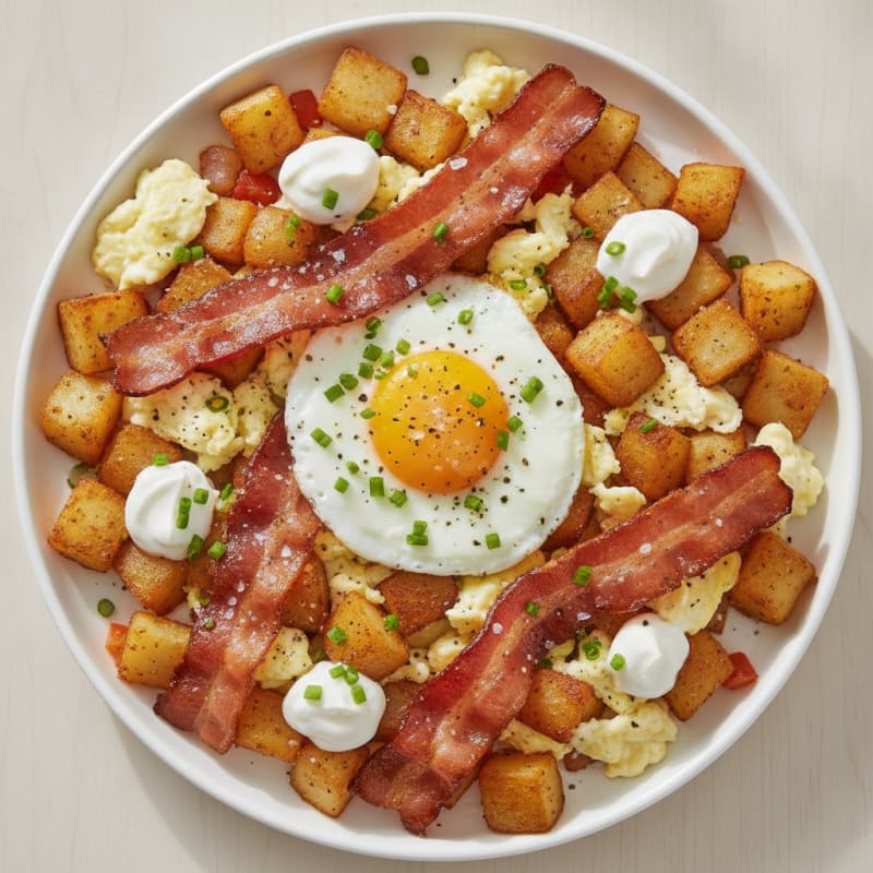 Bacon and Potato O'Brien Breakfast Skillet