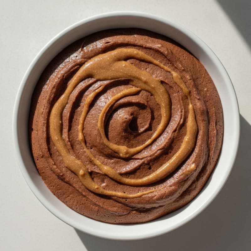 Silky Chocolate Protein Mousse with Almond Butter Swirl