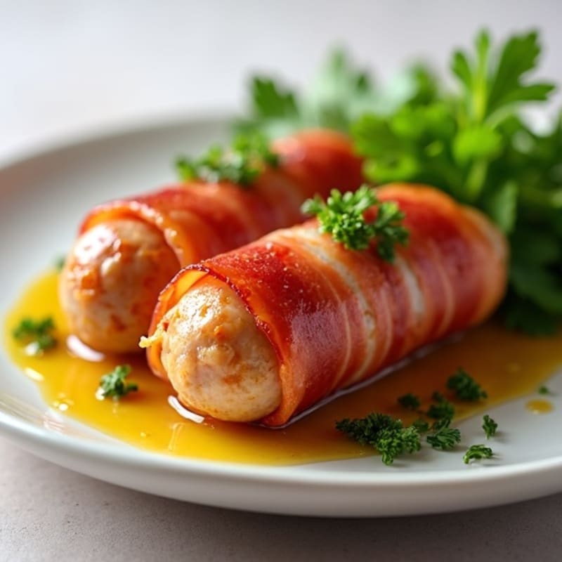 Crispy Prosciutto-Wrapped Chicken Sausage