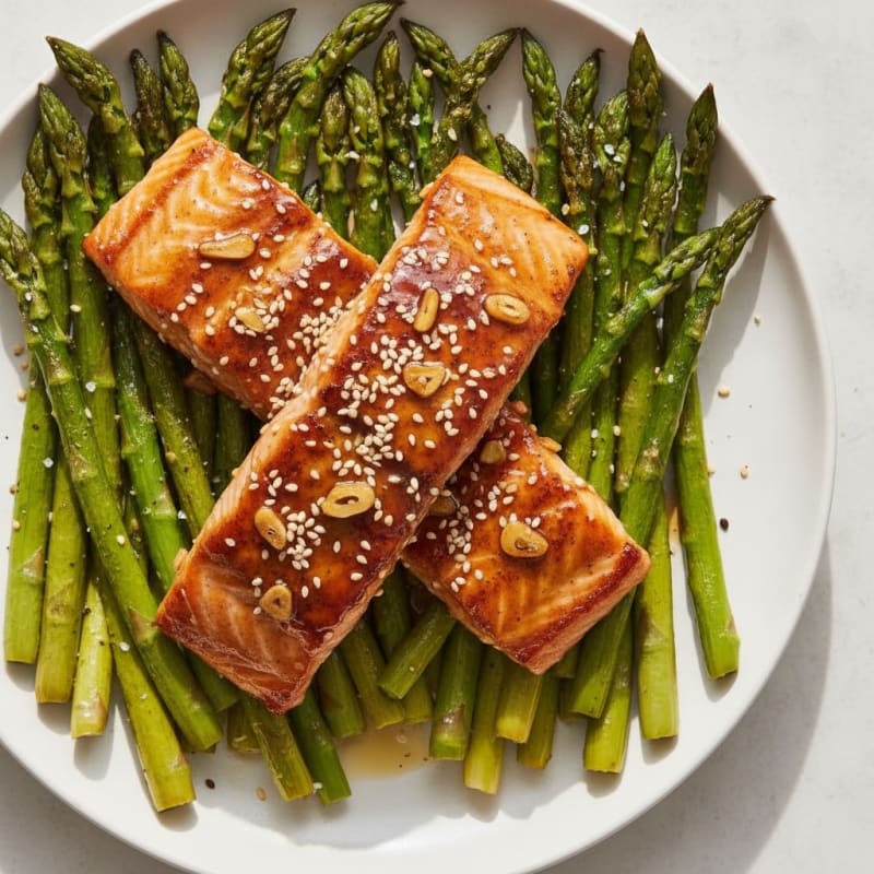 Teriyaki Glazed Salmon with Roasted Asparagus