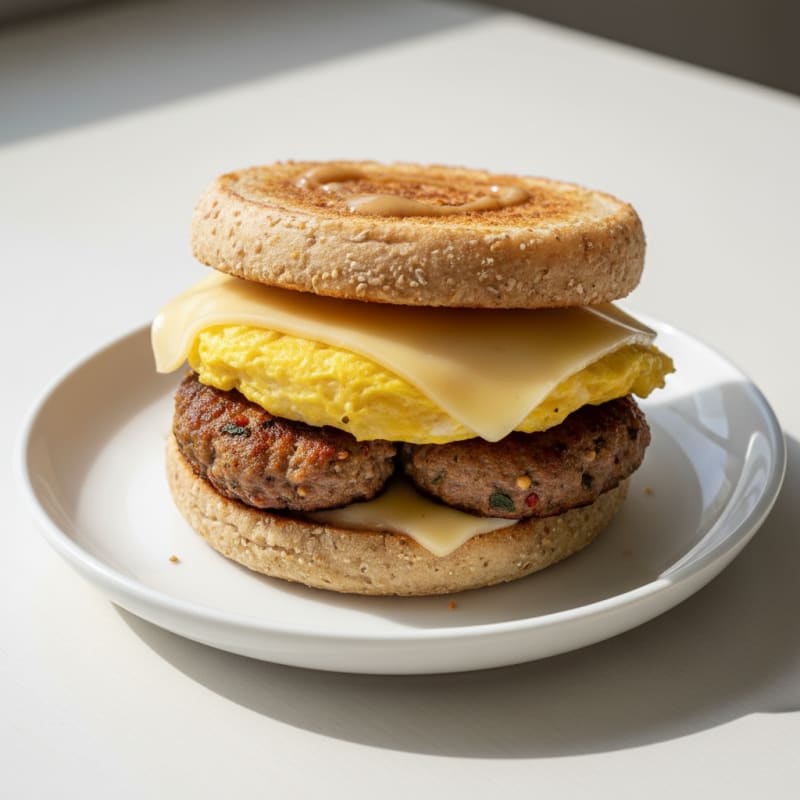 Sausage, Egg, and Gouda Breakfast Sandwich