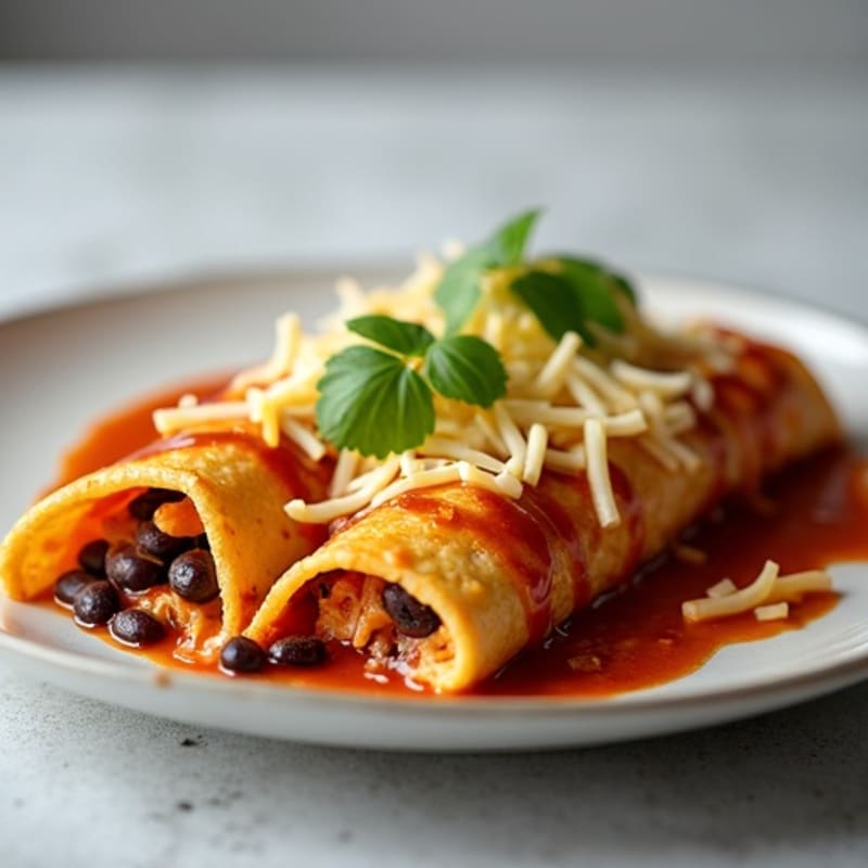 Baked Chicken and Black Bean Enchiladas with Smoky Chipotle Sauce