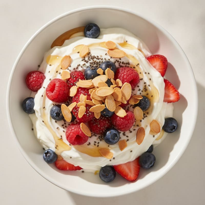 Creamy Greek Yogurt Parfait with Mixed Berries and Vanilla Protein