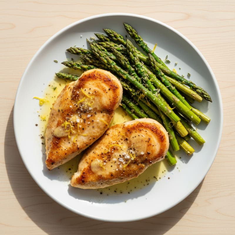 Zesty Lemon-Herb Chicken with Roasted Asparagus
