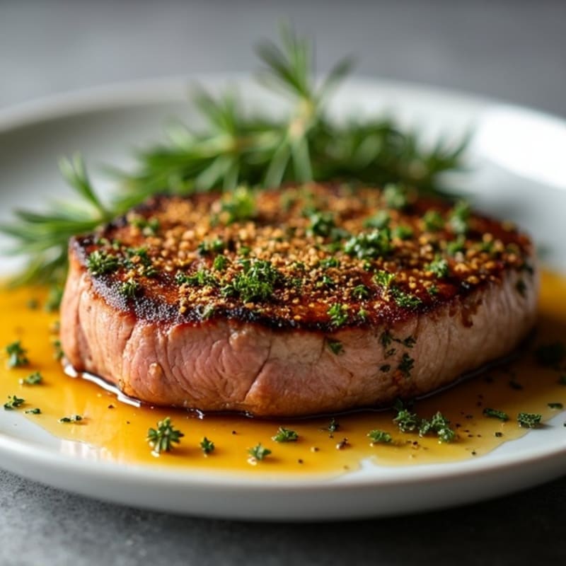 Garlic-Herb Crusted Pan-Seared Steak