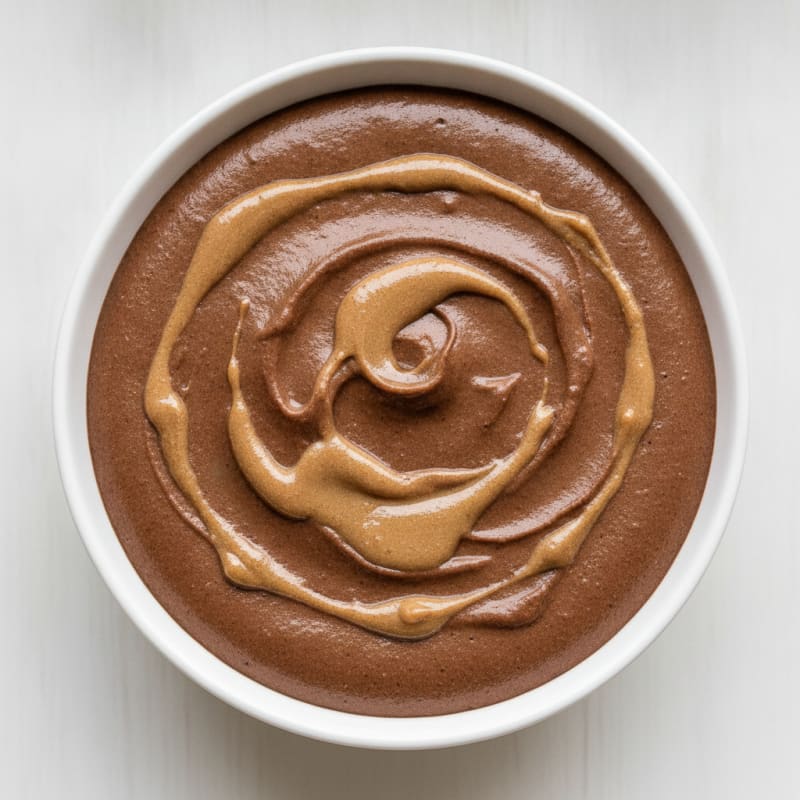 Silky Chocolate Protein Pudding with Almond Butter Swirl