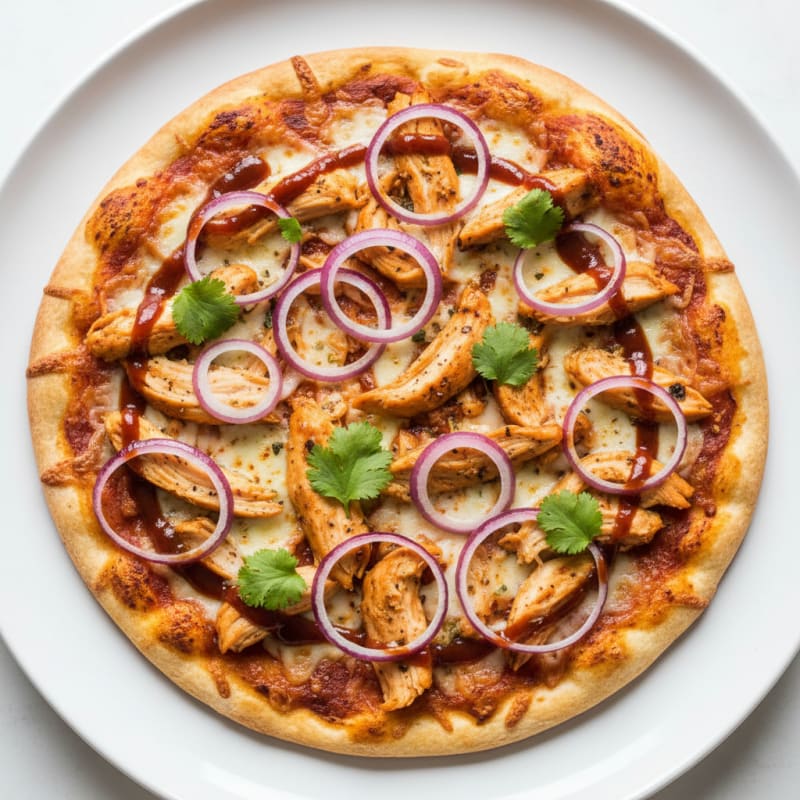 High-Protein BBQ Chicken Pizza with Red Onion