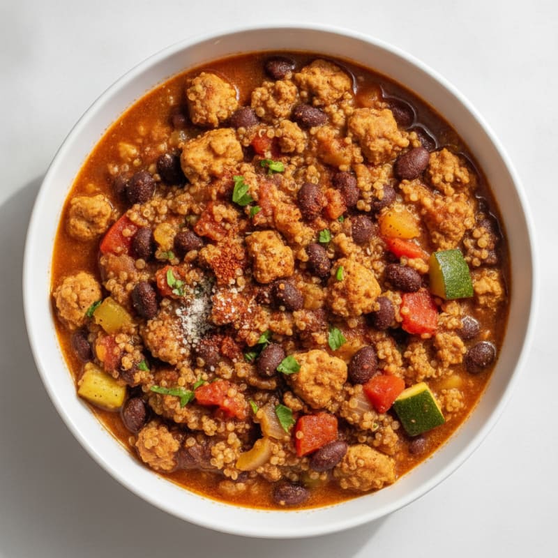 Hearty Turkey Quinoa Chili with Vegetables