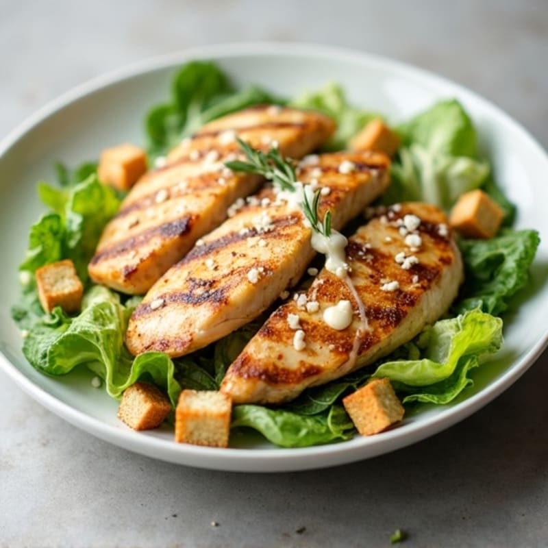 Grilled Chicken Caesar with Crispy Romaine