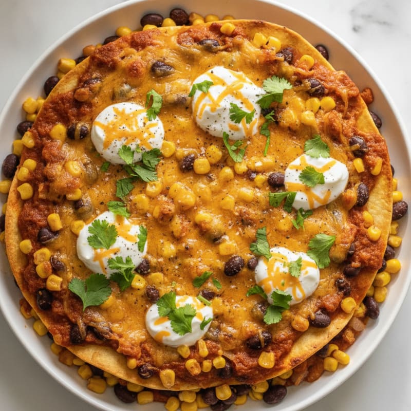 Black Bean and Corn Enchilada Bake