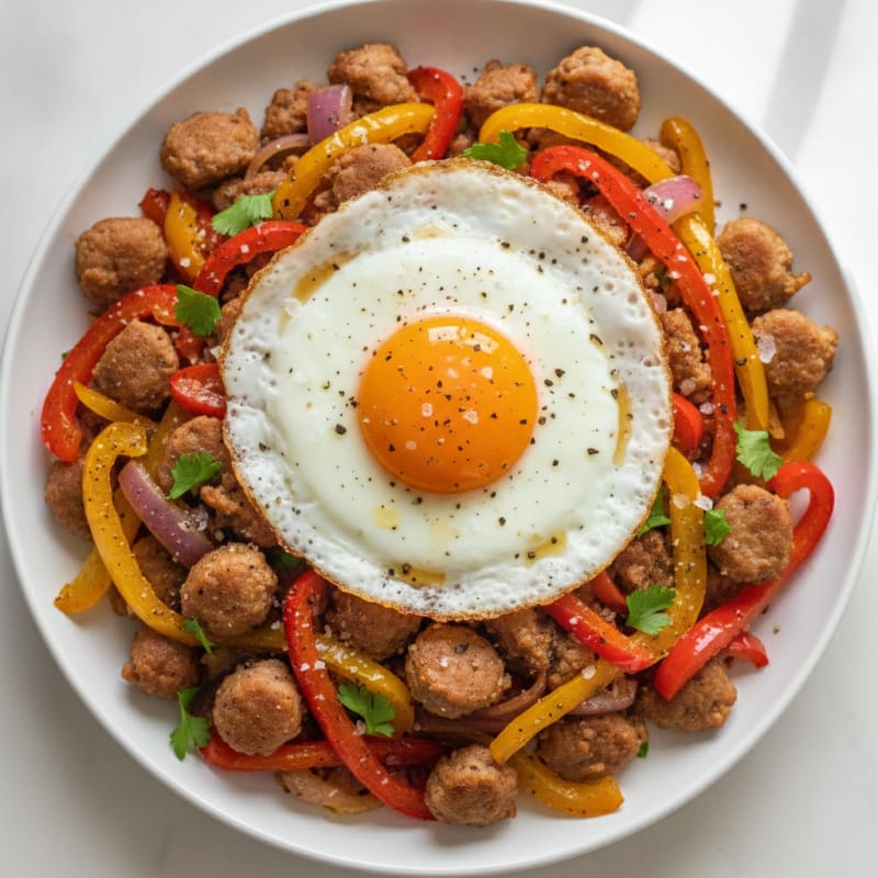Turkey Sausage and Bell Pepper Hash