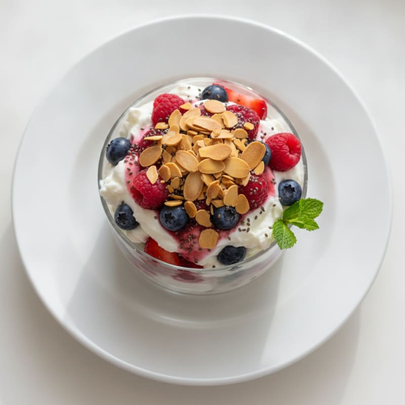 Greek Yogurt Protein Parfait with Mixed Berries