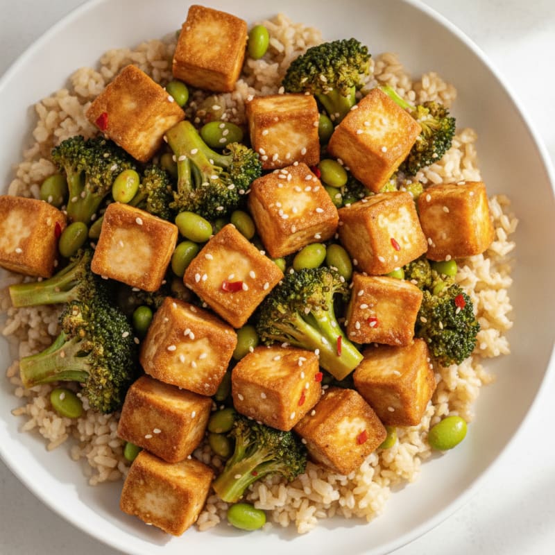 Sesame Tofu Stir-Fry with Broccoli