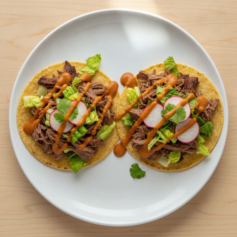 Shredded Beef Tostadas with Chipotle Crema