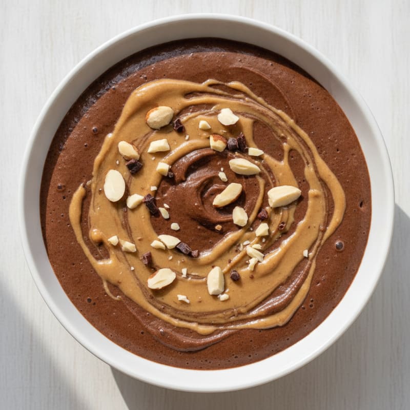 Creamy Plant Protein Chocolate Pudding with Almond Butter