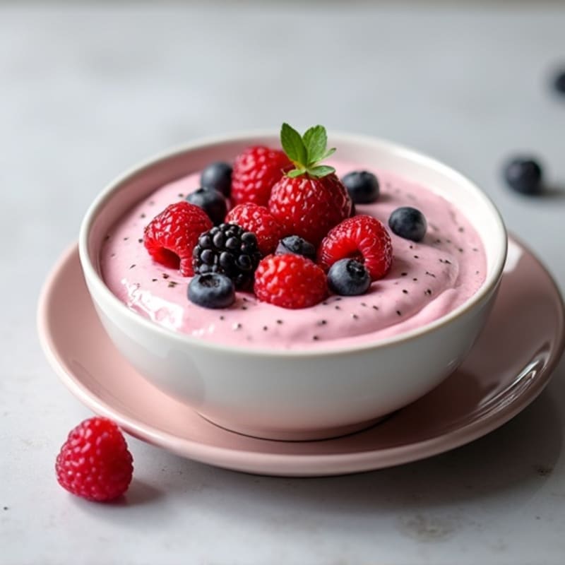 Silky Greek Yogurt Protein Mousse with Mixed Berries