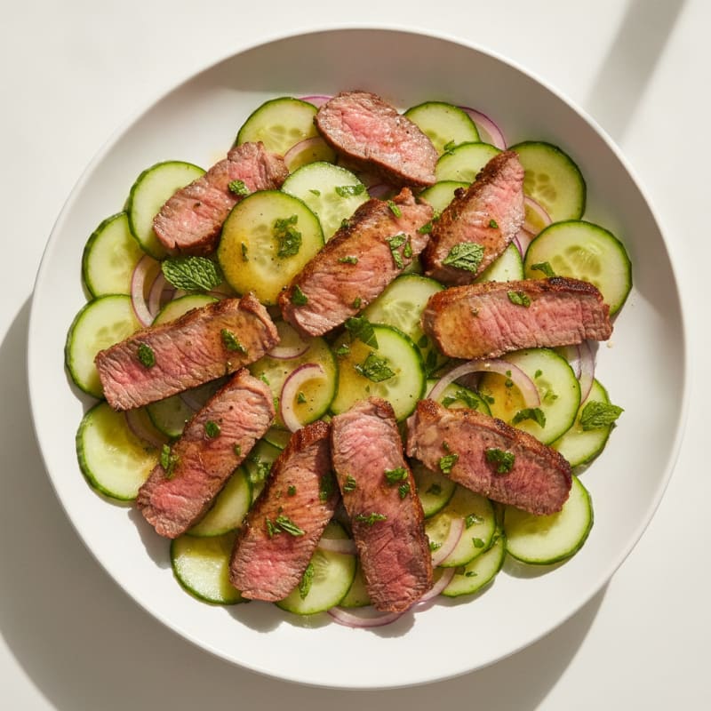 Lean Beef and Cucumber Salad with Lemon Vinaigrette