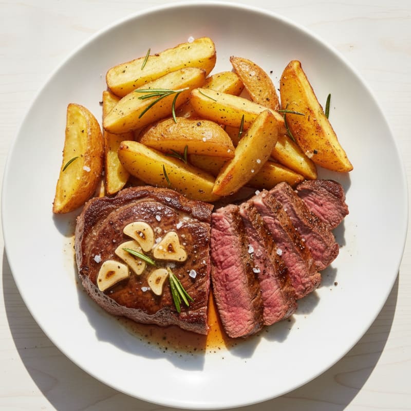 Garlic Herb Steak with Roasted Potatoes