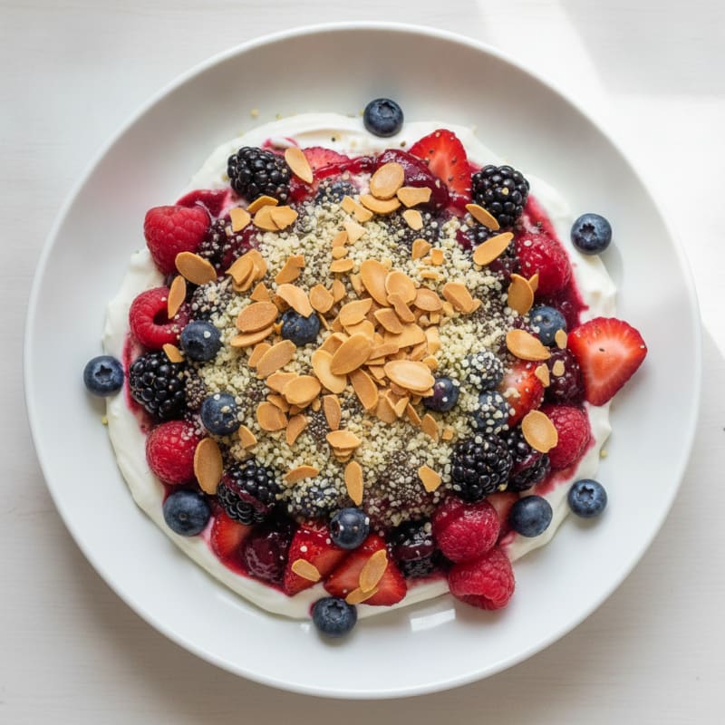 Greek Yogurt Protein Parfait with Mixed Berries