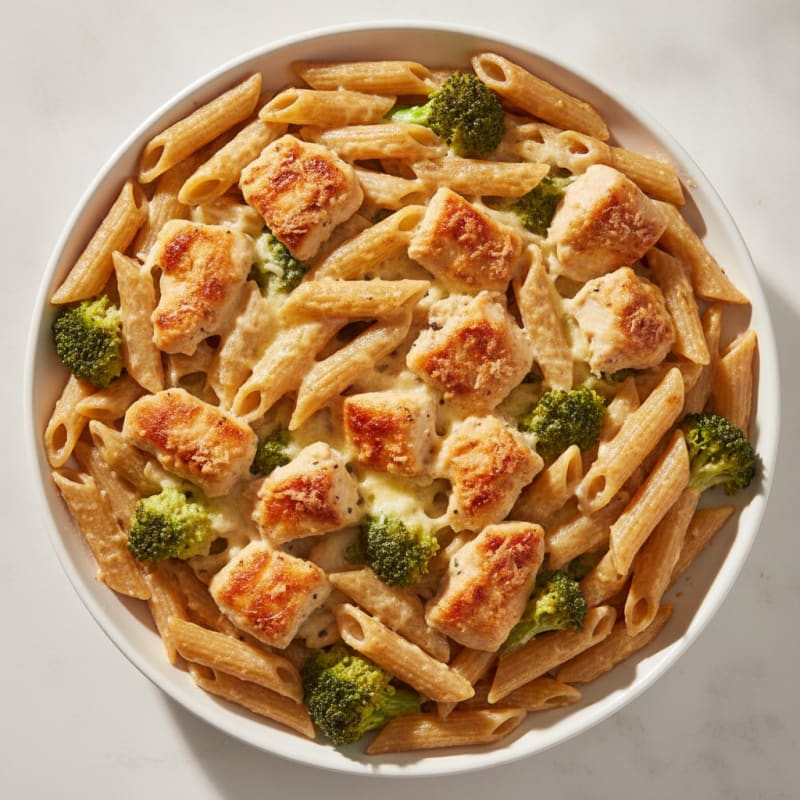 Chicken Alfredo Baked Penne with Broccoli