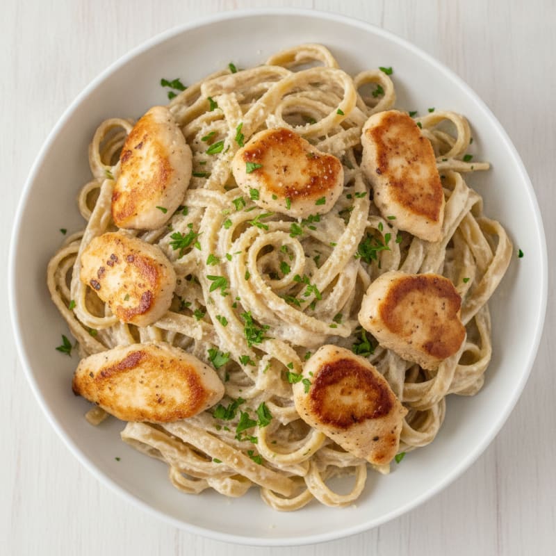 Creamy Garlic Parmesan Chicken Fettuccine