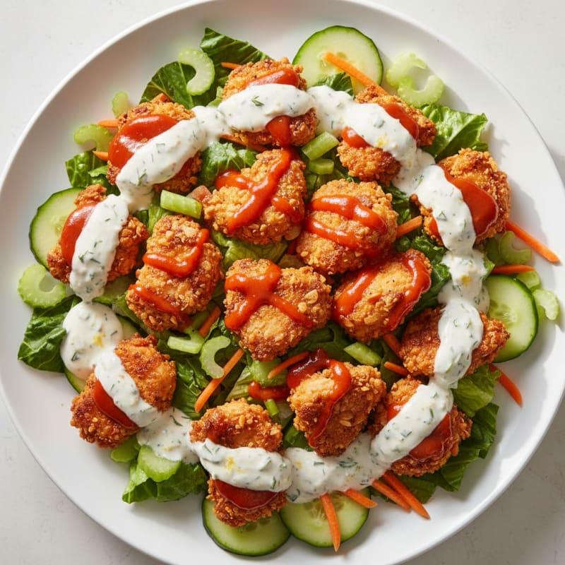 Crispy Buffalo Chicken Salad with Zesty Ranch