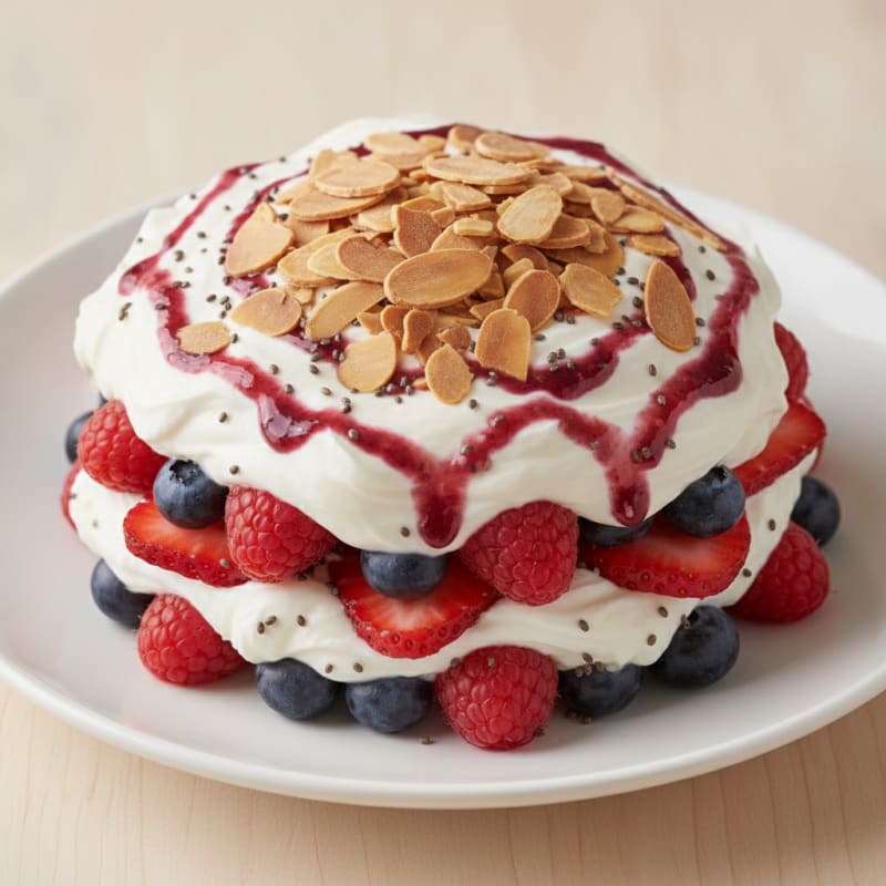 Greek Yogurt Protein Parfait with Mixed Berries
