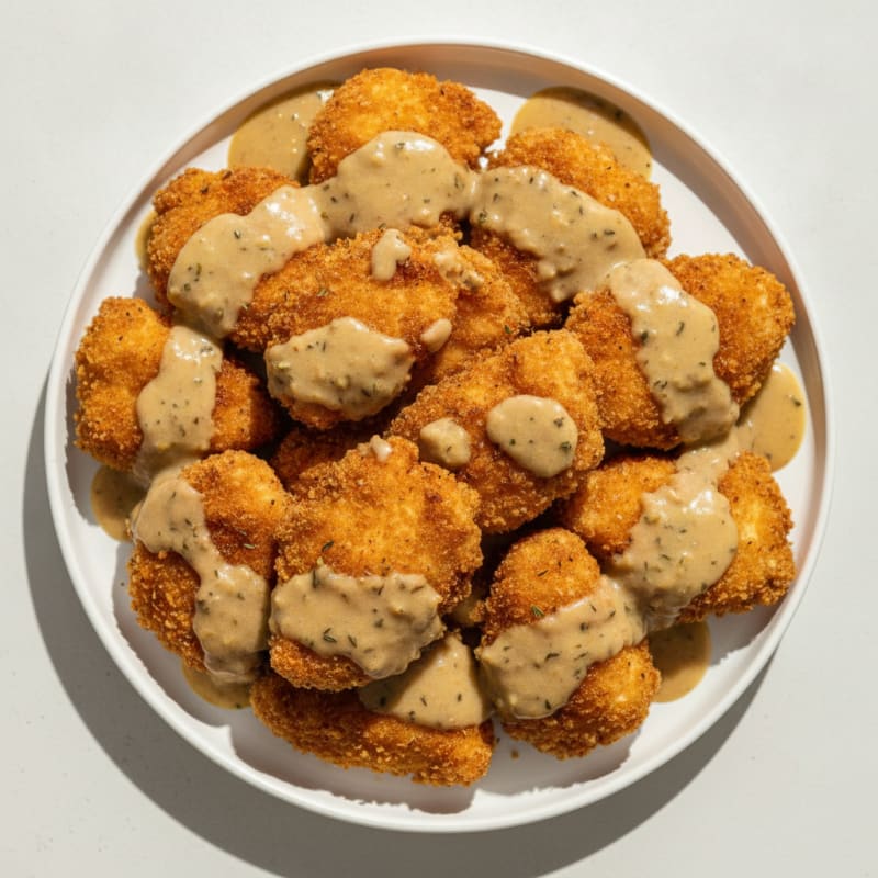 Crispy Buttermilk Fried Chicken with Creamy Gravy