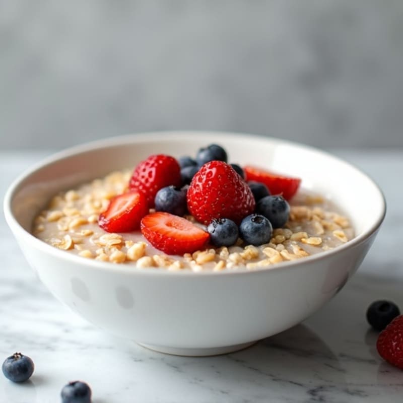 High-Protein Creamy Oats with Fresh Berries