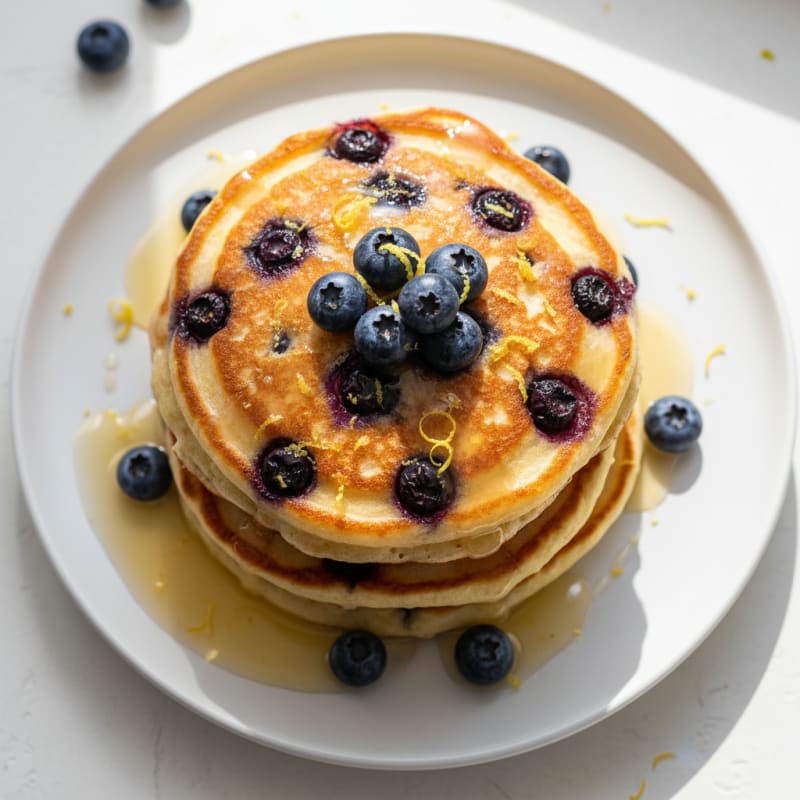 Blueberry Ricotta Pancakes with Lemon Zest