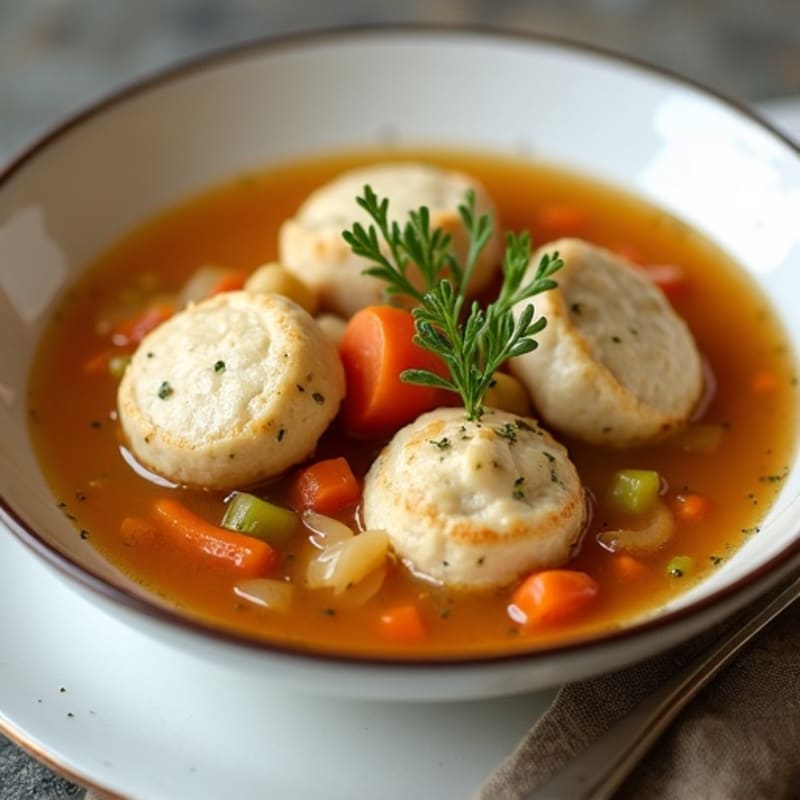 Chicken and Vegetable Stew with Fluffy Herb Dumplings