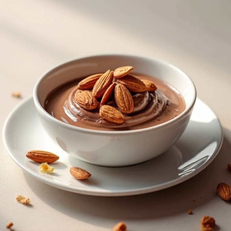 Silky Chocolate Protein Pudding with Toasted Almonds