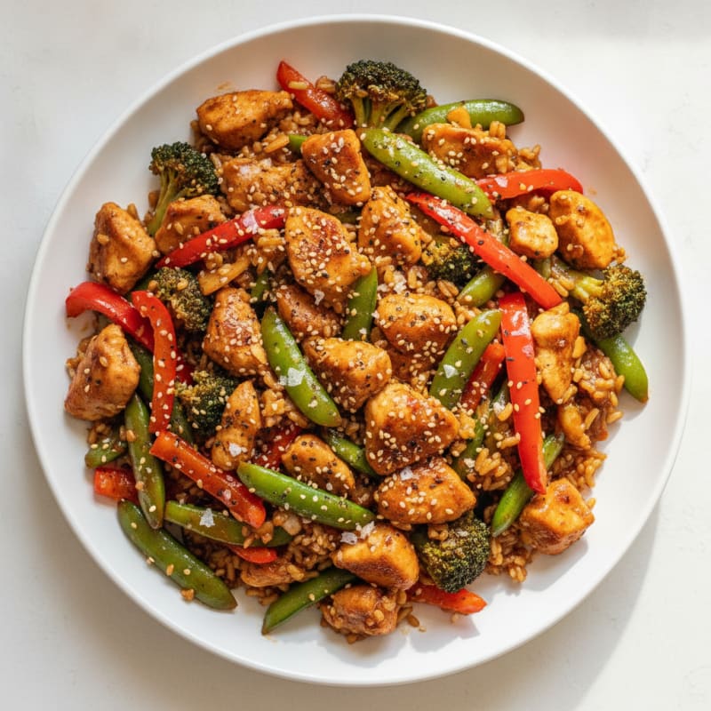 Sesame Chicken Stir-Fry with Mixed Vegetables