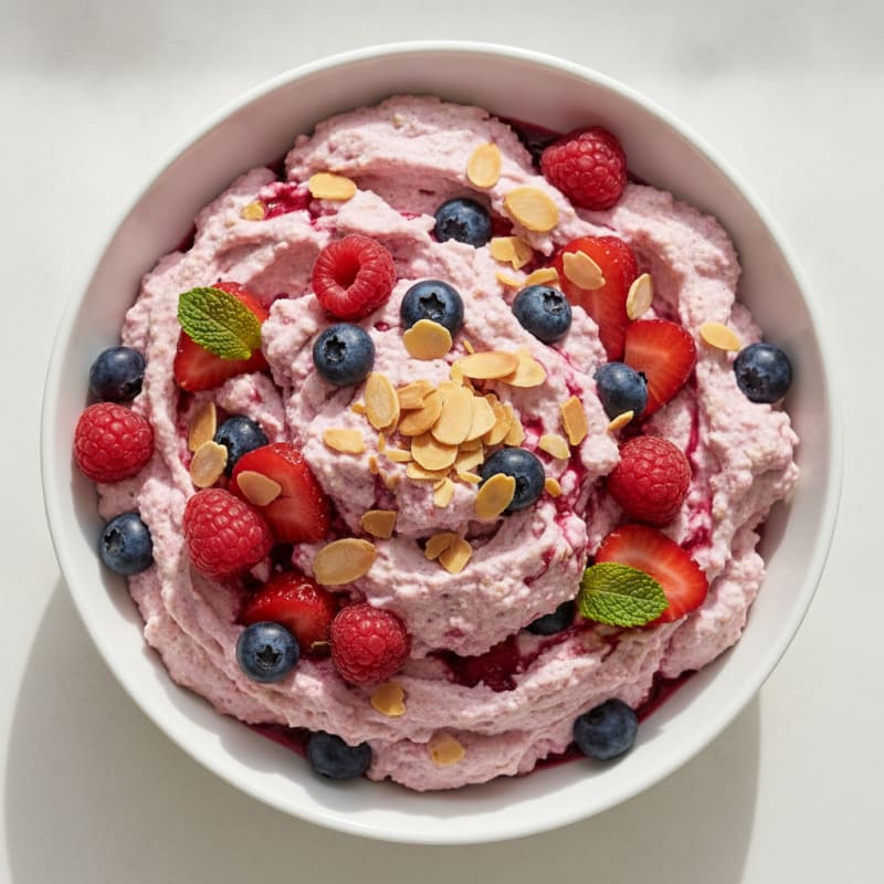 Greek Yogurt Protein Mousse with Mixed Berries