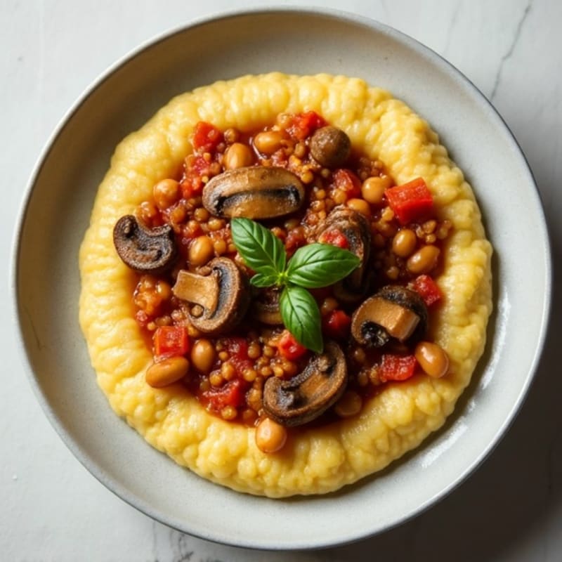 Hearty Mushroom Ragu with Creamy Polenta