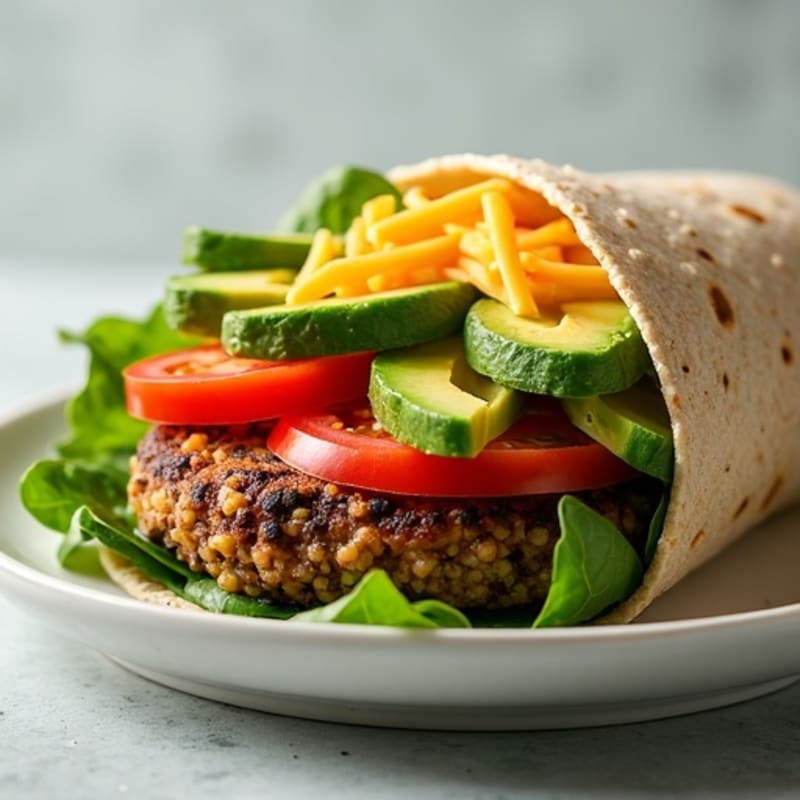 Hearty Veggie Burger Wrap