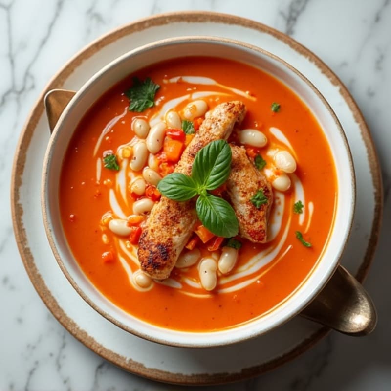 Creamy Roasted Tomato Basil Soup with Chicken