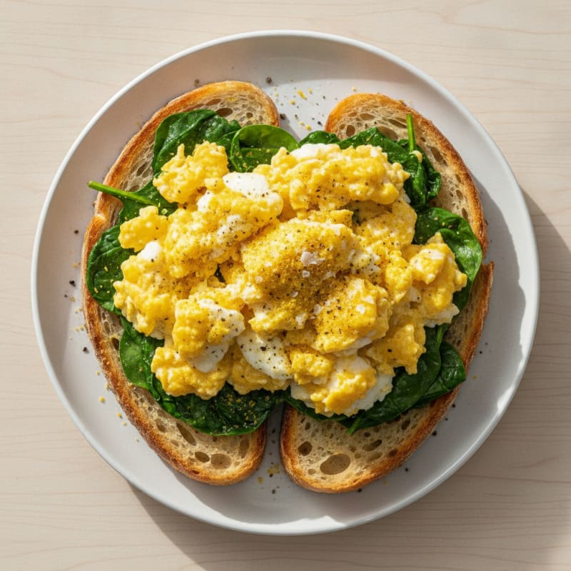 High-Protein Scrambled Eggs on Sourdough