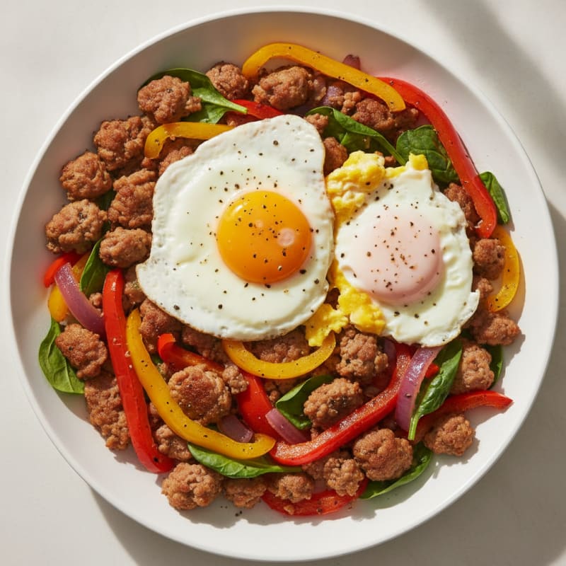 Hearty Breakfast Skillet with Eggs and Sausage