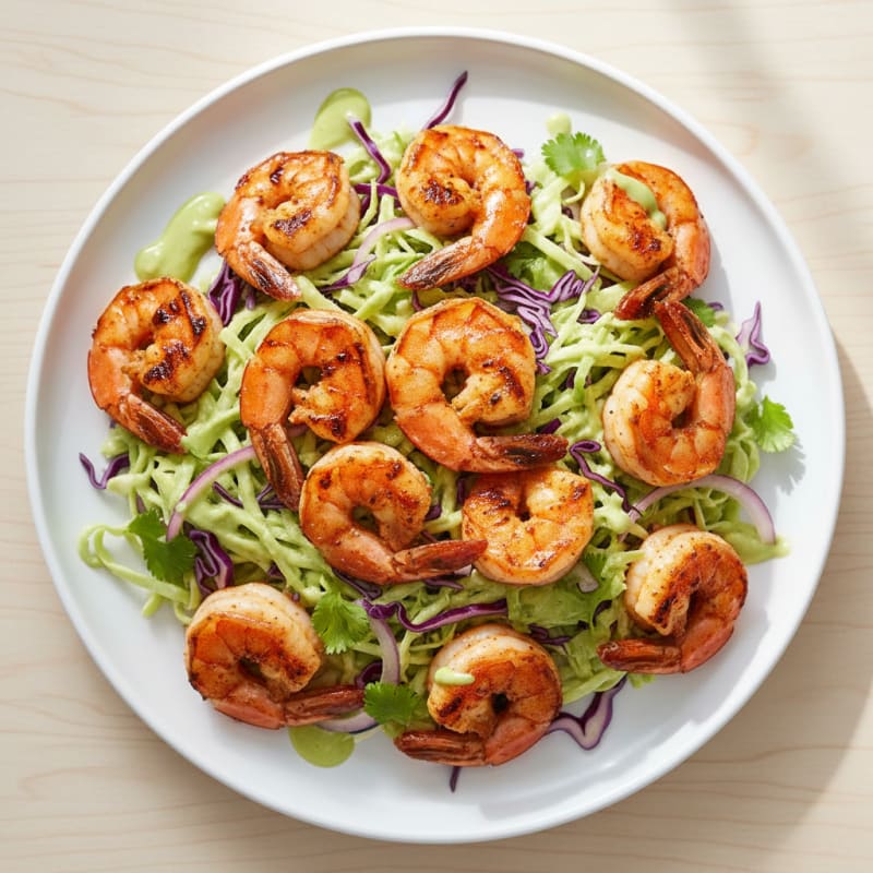 Grilled Chili-Lime Shrimp and Cabbage Slaw
