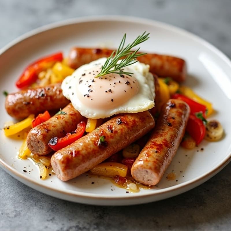 Sheet Pan Crispy Turkey Sausage with Roasted Bell Peppers and Onions