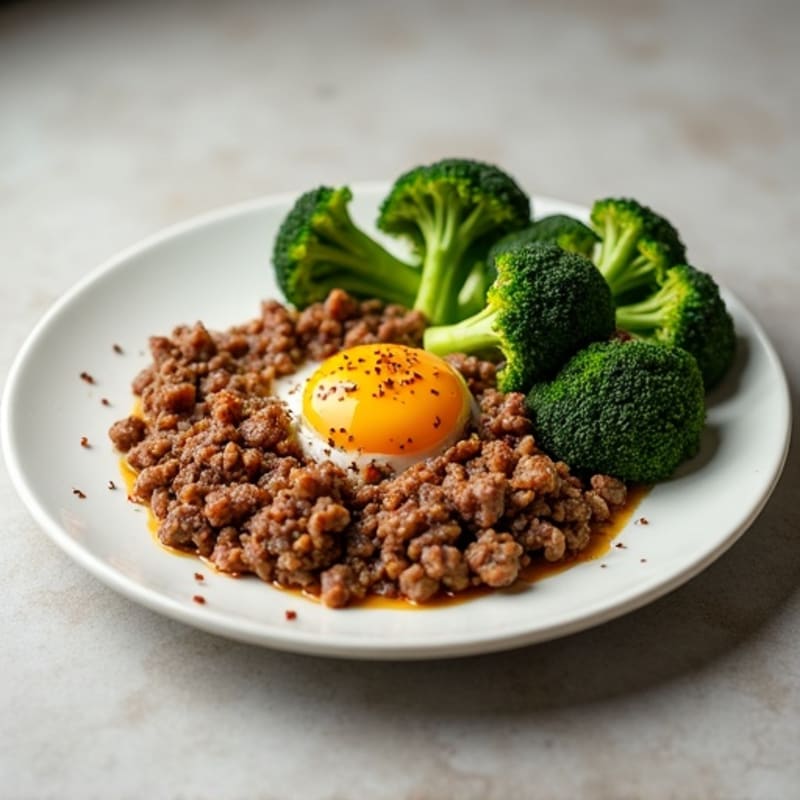 Savory Ground Beef and Crispy Roasted Broccoli
