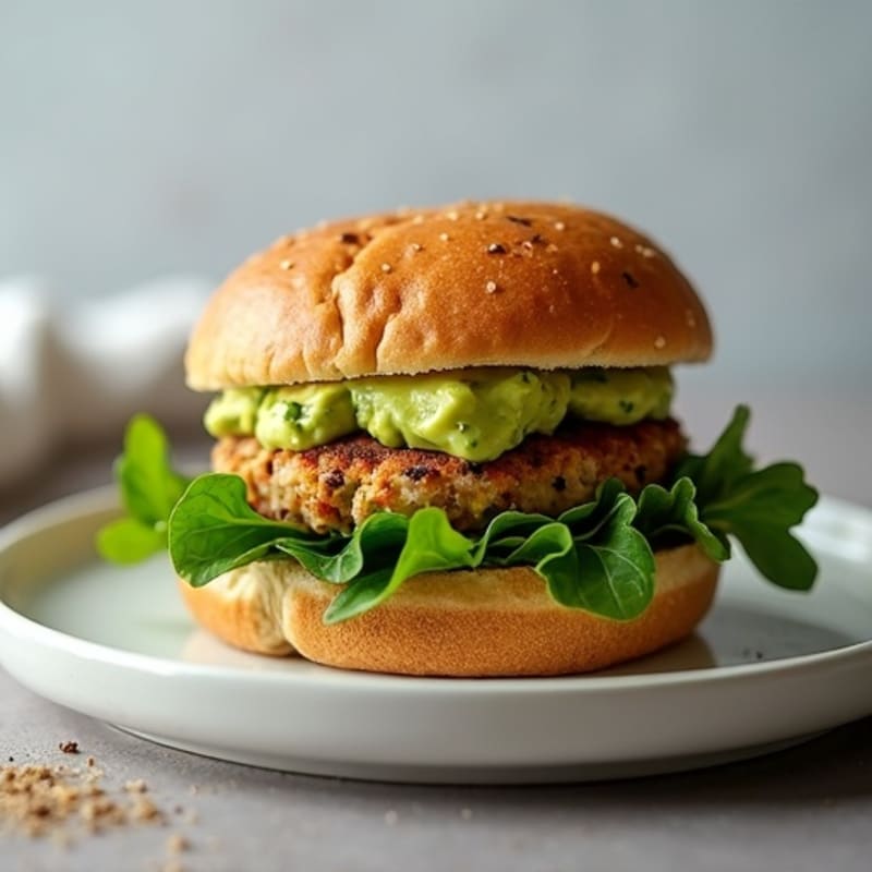 Lean Turkey Spinach Burger with Avocado Spread