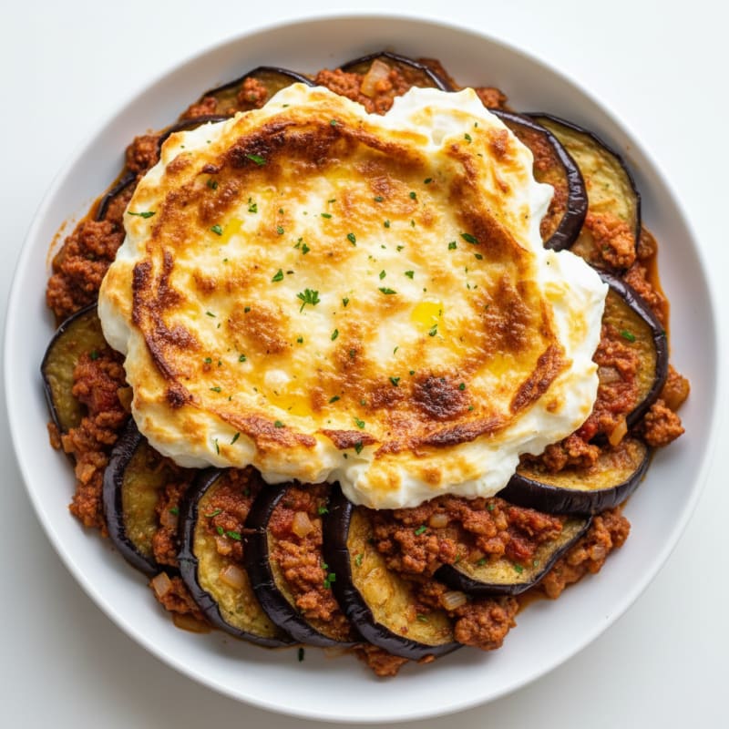 Lamb and Eggplant Moussaka Bake