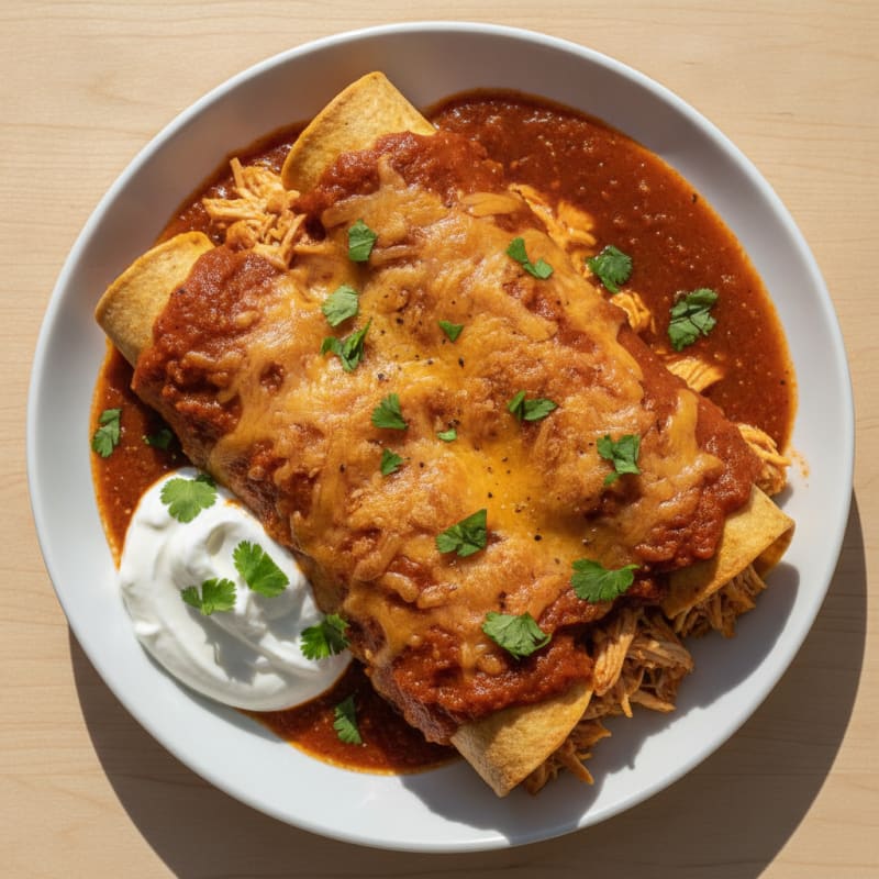 Chicken Enchiladas with Ancho Chili Sauce