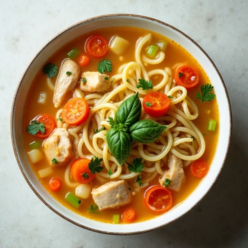 Fragrant Chicken Noodle Soup with Fresh Herbs