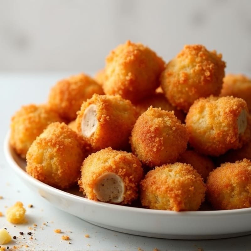 Crispy Baked Chicken Sausage Corn Dog Bites