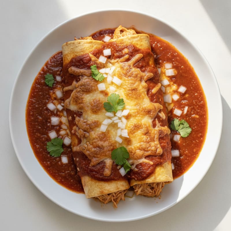 Chicken Enchiladas with Red Chili Sauce